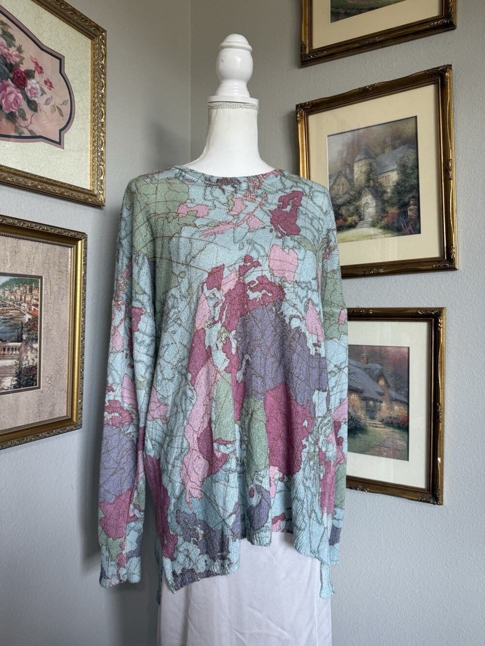 Show Me Your Mumu Womens Multicolor Geometric Knit Pullover Sweater Sz S